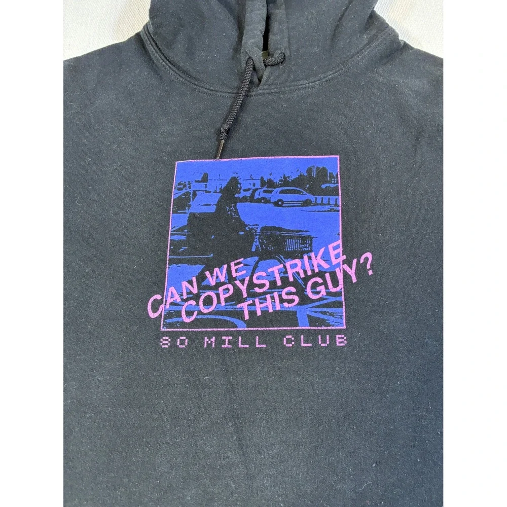 PewDiePie‎ Eighty Mill Club Hoodie Black M Graphic Demonetized Limited Edition